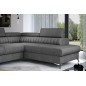 Canapé d'angle convertible - LARRY TISSU gris foncé, 5 places, angle droit (vu de face) Canapé d'angle convertible - LARRY TISSU gris foncé, 5 places, angle droit (vu de face)