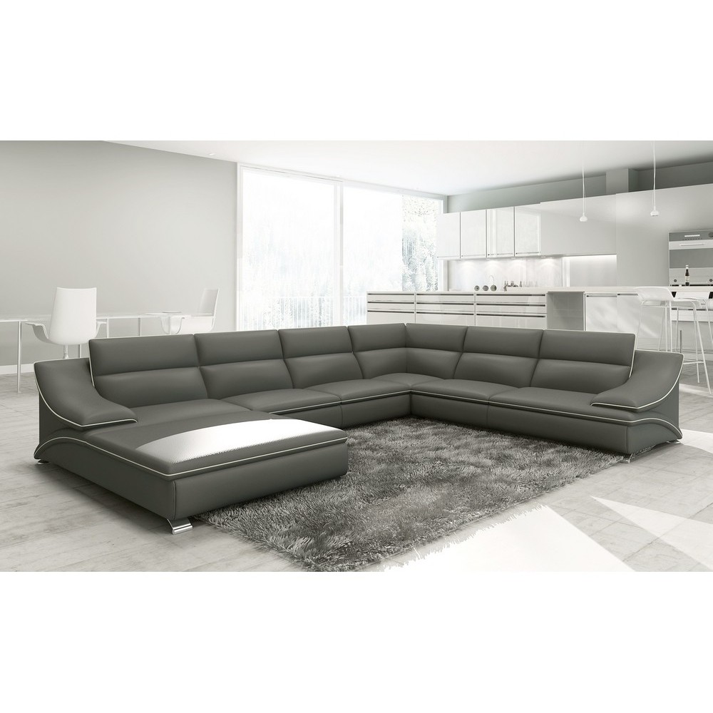 Modification de commande : Canapé d'angle en cuir luxe italien 7 places ANGELO, gris foncé et blanc, angle droit, reste à payer Modification de commande : Canapé d'angle en cuir luxe italien 7 places ANGELO, gris foncé et blanc, angle droit, reste à payer