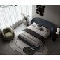 Lit design en cuir de luxe LUXO, avec sommier à lattes offert, noir, 160x200