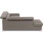 Canapé d'angle convertible en cuir italien luxe 5 places, MEMEZO, coffre, taupe, angle gauche Canapé d'angle convertible en cuir italien luxe 5 places, MEMEZO, coffre, taupe, angle gauche