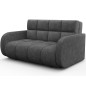 Canapé 2 places convertible tissu doux, gris foncé, coffre, DEVON Canapé 2 places convertible tissu doux, gris foncé, coffre, DEVON