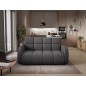 Canapé 2 places convertible tissu doux, gris foncé, coffre, DEVON Canapé 2 places convertible tissu doux, gris foncé, coffre, DEVON