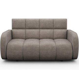 Canapé 2 places convertible tissu doux beige
