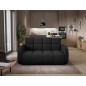 Canapé 2 places convertible tissu doux noir, coffre, DEVON Canapé 2 places convertible tissu doux noir, coffre, DEVON