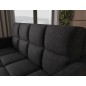 Canapé 2 places convertible tissu doux noir, coffre, DEVON Canapé 2 places convertible tissu doux noir, coffre, DEVON