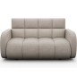 Canapé 2 places convertible tissu bouclette beige, coffre, DEVON Canapé 2 places convertible tissu bouclette beige, coffre, DEVON