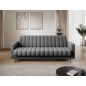 Canapé 3 places convertible velours luxe gris foncé, coffre, RONSARD Canapé 3 places convertible velours luxe gris foncé, coffre, RONSARD