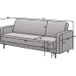 Canapé 3 places convertible velours luxe gris foncé, coffre, RONSARD Canapé 3 places convertible velours luxe gris foncé, coffre, RONSARD