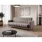 Canapé 3 places convertible velours luxe beige, coffre, RONSARD