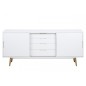 Bahut tendance blanc laqué brillant, ELMA, bois Bahut tendance blanc laqué brillant, ELMA, bois