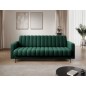 Canapé 3 places convertible velours luxe vert, coffre, RONSARD Canapé 3 places convertible velours luxe vert, coffre, RONSARD