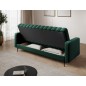 Canapé 3 places convertible velours luxe vert, coffre, RONSARD Canapé 3 places convertible velours luxe vert, coffre, RONSARD