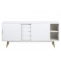 Bahut tendance blanc laqué brillant, ELMA, bois Bahut tendance blanc laqué brillant, ELMA, bois