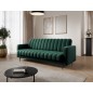 Canapé 3 places convertible velours luxe vert, coffre, RONSARD Canapé 3 places convertible velours luxe vert, coffre, RONSARD