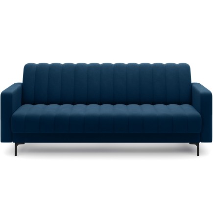 Canapé 3 places convertible velours luxe bleu foncé