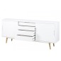 Bahut tendance blanc laqué brillant, ELMA, bois Bahut tendance blanc laqué brillant, ELMA, bois