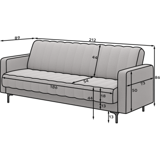 Canapé 3 places convertible velours luxe bleu foncé