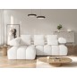 Canapé d'angle convertible en tissu bouclette blanc cassé luxe 5 places LEONI, angle gauche (vu de face) Canapé d'angle convertible en tissu bouclette blanc cassé luxe 5 places LEONI, angle gauche (vu de face)