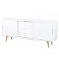 Bahut tendance blanc laqué brillant, ELMA, bois Bahut tendance blanc laqué brillant, ELMA, bois