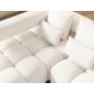 Canapé d'angle convertible en tissu bouclette blanc cassé luxe 5 places LEONI, angle gauche (vu de face) Canapé d'angle convertible en tissu bouclette blanc cassé luxe 5 places LEONI, angle gauche (vu de face)