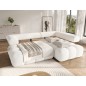 Canapé d'angle convertible en tissu bouclette blanc cassé 3-4 places LEONI, angle droit (vu de face) Canapé d'angle convertible en tissu bouclette blanc cassé 3-4 places LEONI, angle droit (vu de face)