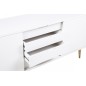 Bahut tendance blanc laqué brillant, ELMA, bois Bahut tendance blanc laqué brillant, ELMA, bois