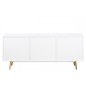 Bahut tendance blanc laqué brillant, ELMA, bois Bahut tendance blanc laqué brillant, ELMA, bois