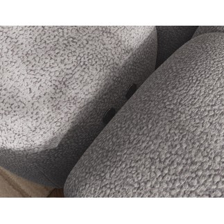 Canapé d'angle convertible en tissu très doux luxe gris 5 places LEONI