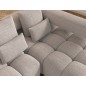 Canapé d'angle convertible en tissu bouclette beige luxe 5 places LEONI, angle droit (vu de face) Canapé d'angle convertible en tissu bouclette beige luxe 5 places LEONI, angle droit (vu de face)