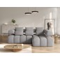 Canapé d'angle convertible en tissu luxe gris 5 places LEONI, angle droit (vu de face) Canapé d'angle convertible en tissu luxe gris 5 places LEONI, angle droit (vu de face)