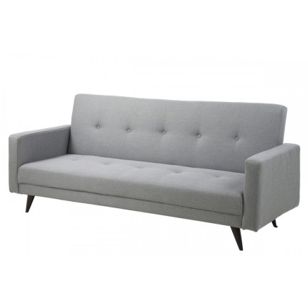 Canapé lit 3 places en tissu de qualité LEXON, gris clair