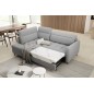 Canapé d'angle convertible en tissu bouclette gris luxe 3 places BARTOLI, angle gauche (vu de face) Canapé d'angle convertible en tissu bouclette gris luxe 3 places BARTOLI, angle gauche (vu de face)