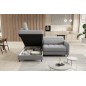 Canapé d'angle convertible en tissu bouclette gris luxe 3 places BARTOLI, angle gauche (vu de face) Canapé d'angle convertible en tissu bouclette gris luxe 3 places BARTOLI, angle gauche (vu de face)