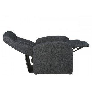 Fauteuil 1 place relaxation en tissu ARIANA, gris foncé