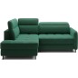 Canapé d'angle convertible en velours vert luxe 3 places BARTOLI, angle gauche (vu de face) Canapé d'angle convertible en velours vert luxe 3 places BARTOLI, angle gauche (vu de face)