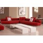 Ensemble cuir italien canapé d'angle et 2 fauteuils PARMA rouge Ensemble cuir italien canapé d'angle et 2 fauteuils PARMA rouge