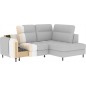 Canapé d'angle convertible en velours beige luxe 3 places BARTOLI, angle droite (vu de face) Canapé d'angle convertible en velours beige luxe 3 places BARTOLI, angle droite (vu de face)