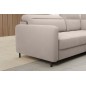 Canapé d'angle convertible en velours beige luxe 3 places BARTOLI, angle droite (vu de face) Canapé d'angle convertible en velours beige luxe 3 places BARTOLI, angle droite (vu de face)