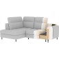 Canapé d'angle convertible en velours gris luxe 3 places BARTOLI, angle gauche (vu de face) Canapé d'angle convertible en velours gris luxe 3 places BARTOLI, angle gauche (vu de face)