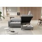 Canapé d'angle convertible en velours gris luxe 3 places BARTOLI, angle droit (vu de face) Canapé d'angle convertible en velours gris luxe 3 places BARTOLI, angle droit (vu de face)
