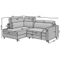Canapé d'angle convertible en velours beige luxe 3 places BARTOLI, angle gauche (vu de face) Canapé d'angle convertible en velours beige luxe 3 places BARTOLI, angle gauche (vu de face)