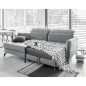 Canapé d'angle convertible en velours gris luxe 3-4 places LORO, angle gauche (vu de face) Canapé d'angle convertible en velours gris luxe 3-4 places LORO, angle gauche (vu de face)