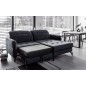 Canapé d'angle convertible en velours gris foncé luxe 3-4 places LORO, angle droit (vu de face) Canapé d'angle convertible en velours gris foncé luxe 3-4 places LORO, angle droit (vu de face)