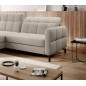 Canapé d'angle convertible en velours beige luxe 3-4 places LORO, angle gauche (vu de face) Canapé d'angle convertible en velours beige luxe 3-4 places LORO, angle gauche (vu de face)
