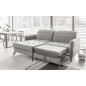 Canapé d'angle convertible en tissu GRIS luxe 3-4 places LORO, angle gauche (vu de face) Canapé d'angle convertible en tissu GRIS luxe 3-4 places LORO, angle gauche (vu de face)