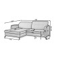 Canapé d'angle convertible en tissu GRIS luxe 3-4 places LORO, angle gauche (vu de face) Canapé d'angle convertible en tissu GRIS luxe 3-4 places LORO, angle gauche (vu de face)