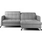 Canapé d'angle convertible en tissu GRIS luxe 3-4 places LORO, angle droit (vu de face) Canapé d'angle convertible en tissu GRIS luxe 3-4 places LORO, angle droit (vu de face)