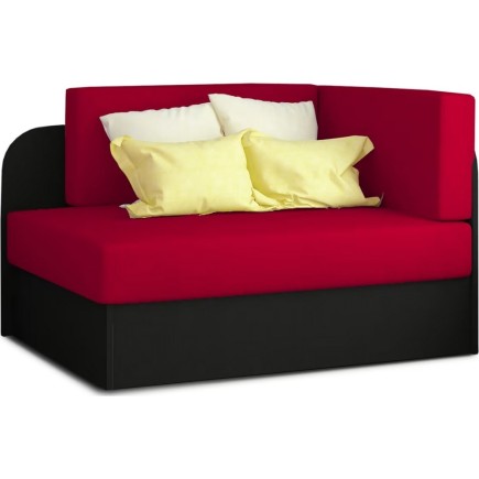 Canapé convertible 2 places moderne en tissu Rouge / Noir