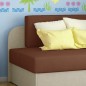 Canapé convertible 2 places moderne en tissu Marron et beige, coffre, ROSEN