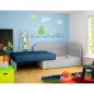 Canapé convertible 2 places moderne en tissu Bleu foncé / Gris clair, coffre, ROSEN Canapé convertible 2 places moderne en tissu Bleu foncé / Gris clair, coffre, ROSEN